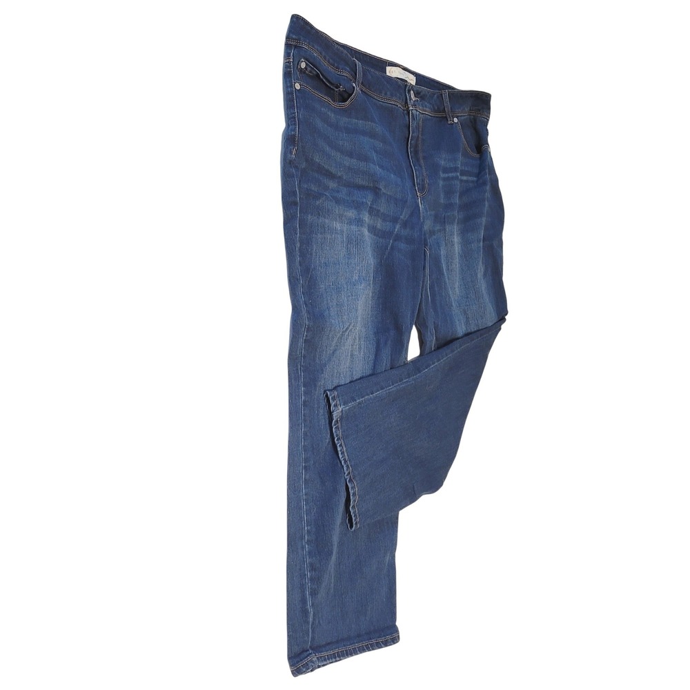 EST. 1946 Denim Jeans Womens 16 Blue Mid Rise Straight Leg Whiskering Stretch